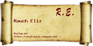 Rauch Eliz névjegykártya